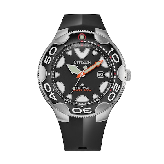 Men's Citizen Eco-DriveÂ® Promaster Diver Black Rubber Strap Watch With Black Dial (Model:Â BN0230-04E)