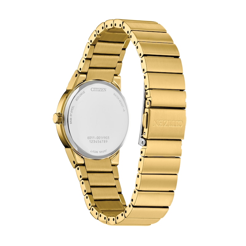 Main Image 2 of Ladies' Citizen Eco-Drive® Modern Gold-Tone Watch with Black Dial (Model: EW2672-58E)