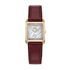 Thumbnail Image 1 of Ladies' Citizen Eco-Drive® Bianca Gold-Tone Red Leather Strap Watch with Square Mother-of-Pearl Dial (Model: EW5593-05D)