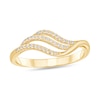 Thumbnail Image 1 of 1/10 CT. T.W. Diamond Triple Row Wave Ring in 10K Gold