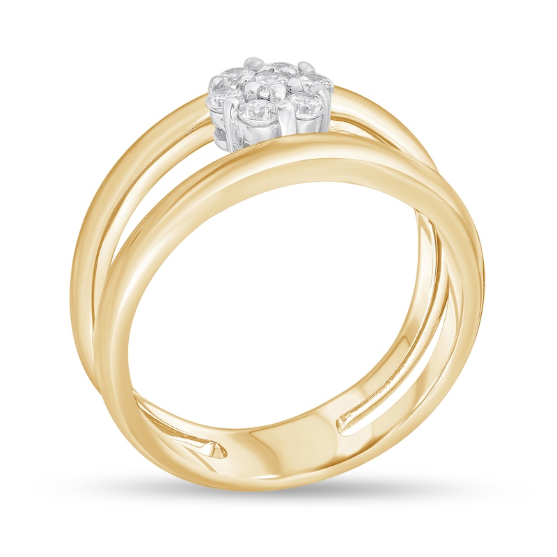 1/4 CT. T.W. Multi-Diamond Open Shank Ring in 10K Gold | Zales Outlet