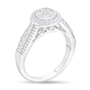 Thumbnail Image 2 of 1/2 CT. T.W. Multi-Diamond Frame Triple Row Engagement Ring in 10K White Gold