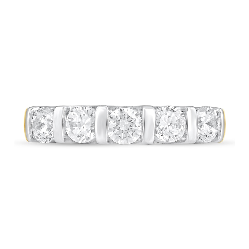 Main Image 3 of 1 CT. T.W. Diamond Five Stone Anniversary Band in 14K Two-Tone Gold