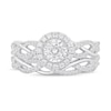 Thumbnail Image 3 of 3/4 CT. T.W. Diamond Frame Twist Shank Bridal Set in 14K White Gold