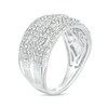 Thumbnail Image 3 of 1 CT. T.W. Baguette and Round Diamond Multi-Row Anniversary Band in 10K White Gold