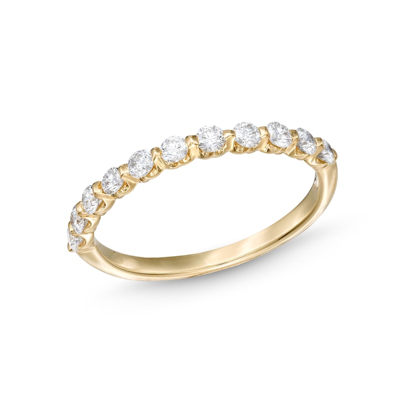 Main Image 1 of 1/2 CT. T.W. Diamond Eleven Stone Station Wedding Band in 14K Gold