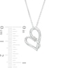 Thumbnail Image 3 of Two in Love 1/10 CT. Diamond Solitaire Crossover Ribbon Tilted Loop Heart Pendant in 10K White Gold – 19&quot;