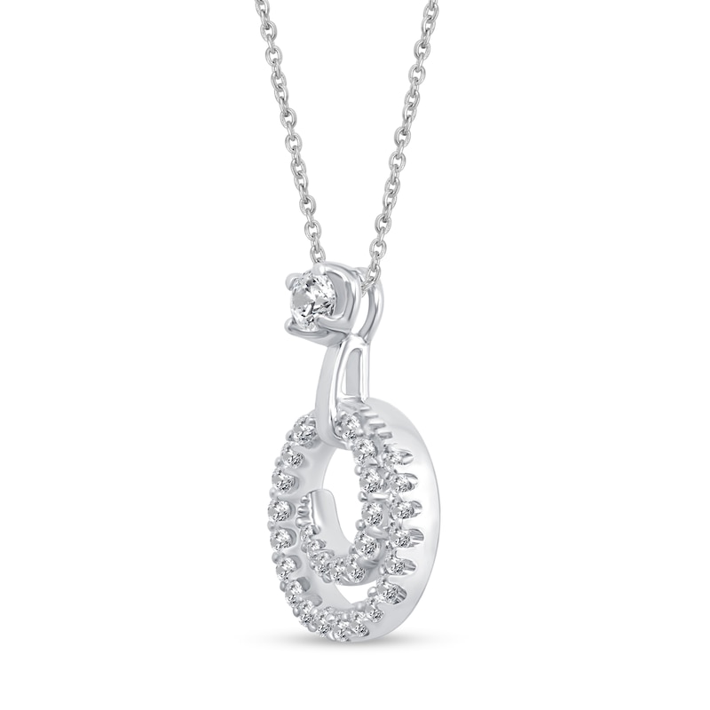 Main Image 2 of 1/3 CT. T.W. Diamond Swirl Pendant in 14K White Gold