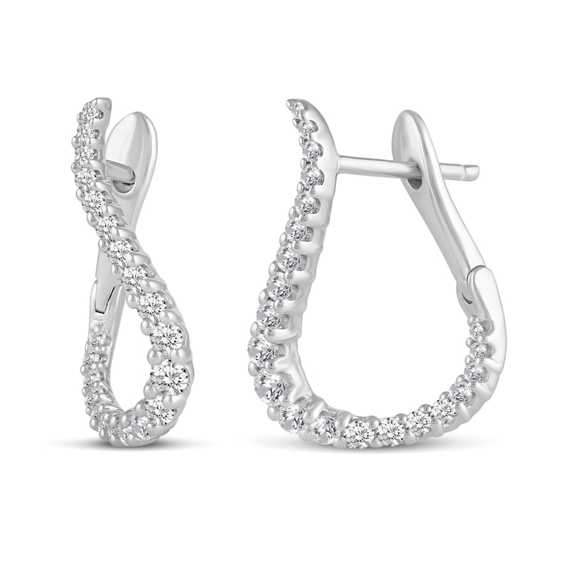3/8 CT. T.W. Diamond Figure Eight Front/Back Earrings in 14K White Gold