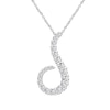 Thumbnail Image 1 of 1/2 CT. T.W. Diamond Graduated Curve Pendant in 14K White Gold