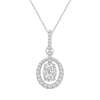 Thumbnail Image 1 of 5/8 CT. T.W. Oval-Shaped Multi-Diamond Open Frame Pendant in 14K White Gold