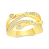 Thumbnail Image 1 of 1/2 CT. T.W. Diamond Orbit-Style Multi-Row Crossover Ring in 14K Gold