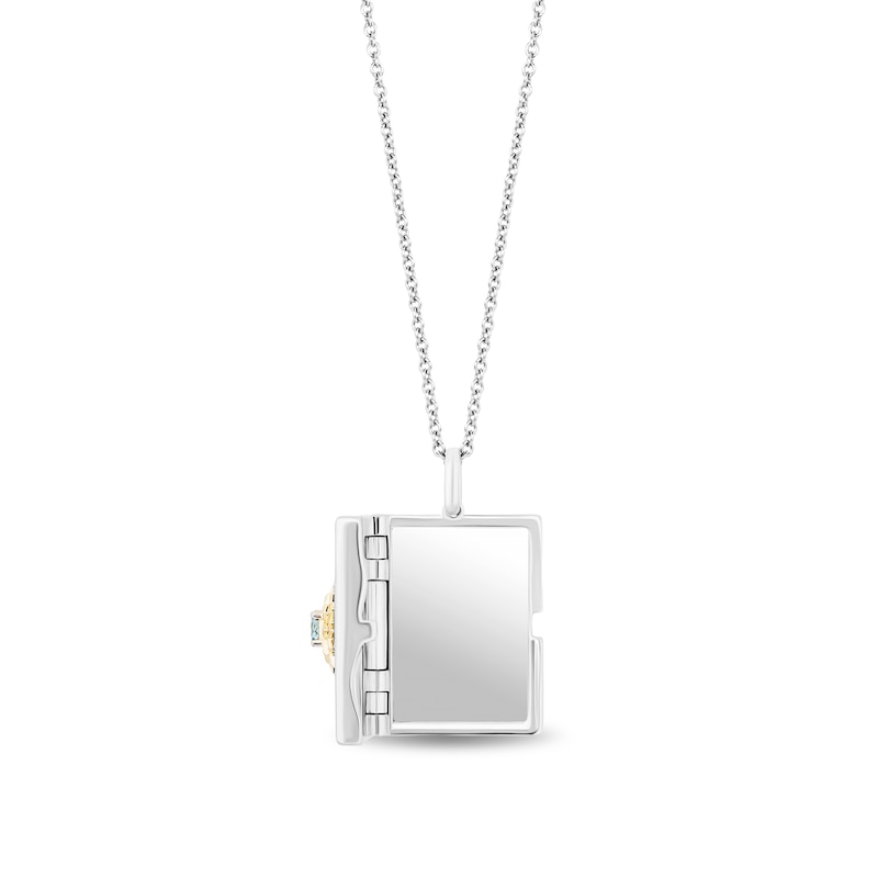 Main Image 2 of Collector's Edition Enchanted Disney Aladdin 30th Anniversary Topaz and Diamond Locket in Sterling Silver and 10K Gold