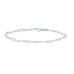 Paper Clip Link Anklet in Sterling Silver - 10&quot;