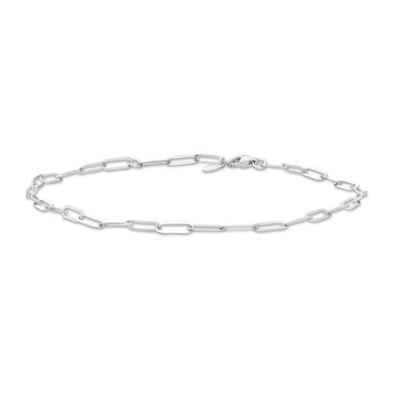 Main Image 1 of Paper Clip Link Anklet in Sterling Silver - 10&quot;