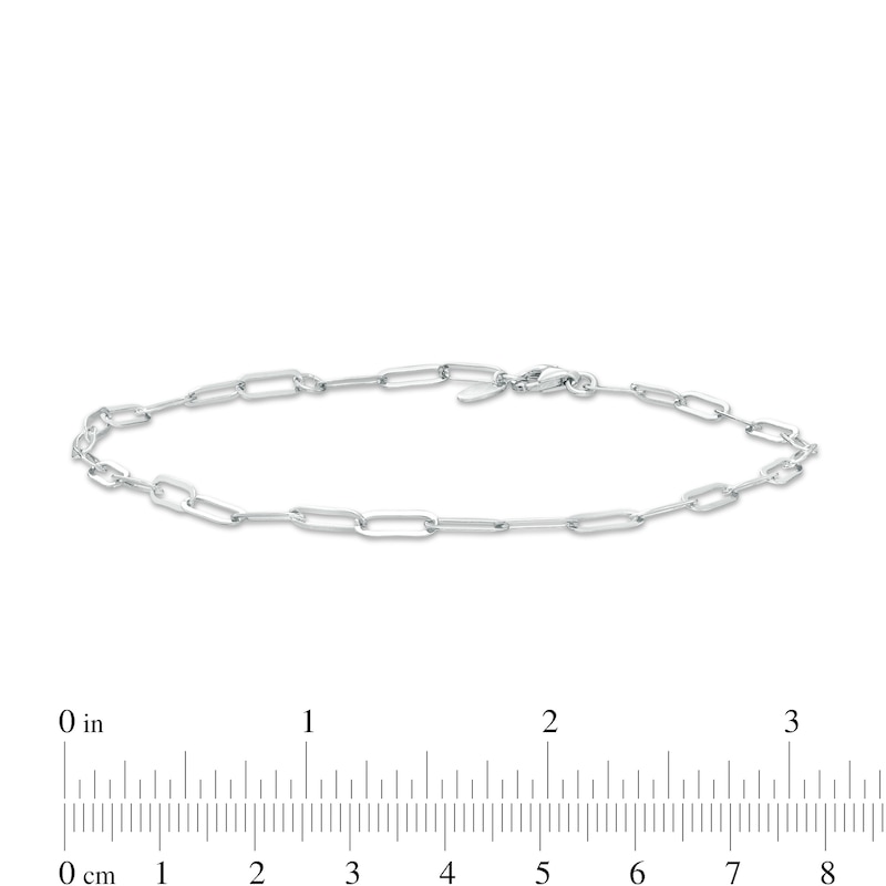 Main Image 2 of Paper Clip Link Anklet in Sterling Silver - 10&quot;