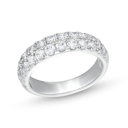 1-1/2 CT. T.W. Diamond Double Row Band in 14K White Gold (I/SI2)