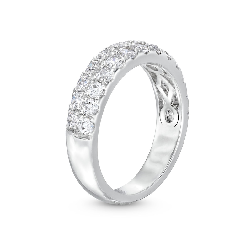 Main Image 3 of 1-1/2 CT. T.W. Diamond Double Row Band in 14K White Gold (I/SI2)