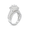 Thumbnail Image 3 of 2 CT. T.W. Princess-Cut Diamond Cushion Frame Triple Row Bridal Set in 14K White Gold (I/I2)