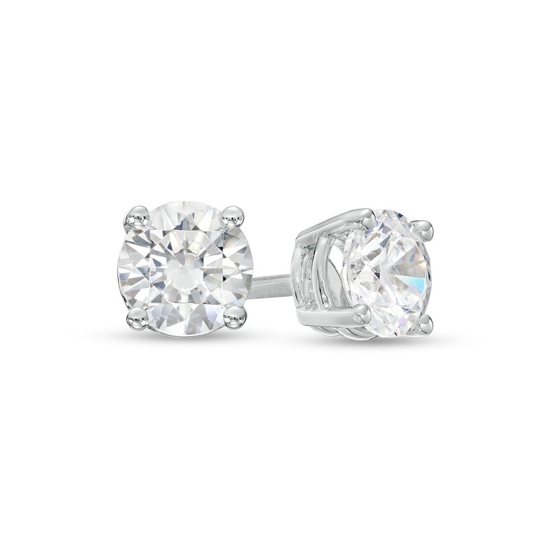 Main Image 1 of 1-1/4 CT. T.W. Certified Lab-Created Diamond Solitaire Stud Earrings in 14K White Gold (I/SI2)