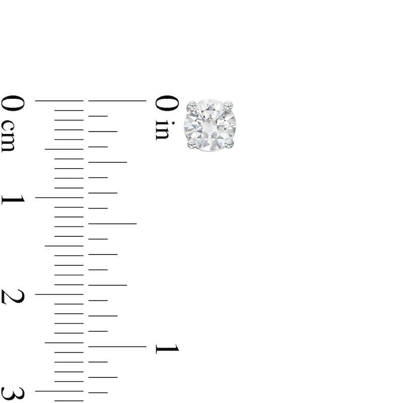 Main Image 3 of 1-1/4 CT. T.W. Certified Lab-Created Diamond Solitaire Stud Earrings in 14K White Gold (I/SI2)