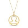 Thumbnail Image 1 of 1/20 CT. T.W. Diamond Libra Zodiac Sign Open Circle Pendant in Sterling Silver with 14K Gold Plate