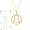 Thumbnail Image 3 of 1/20 CT. T.W. Diamond Libra Zodiac Sign Open Circle Pendant in Sterling Silver with 14K Gold Plate