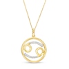 Thumbnail Image 1 of 1/10 CT. T.W. Diamond Cancer Zodiac Sign Open Circle Pendant in Sterling Silver with 14K Gold Plate