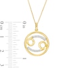 Thumbnail Image 3 of 1/10 CT. T.W. Diamond Cancer Zodiac Sign Open Circle Pendant in Sterling Silver with 14K Gold Plate