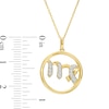 Thumbnail Image 3 of 1/10 CT. T.W. Diamond Virgo Zodiac Sign Open Circle Pendant in Sterling Silver with 14K Gold Plate