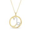 Thumbnail Image 1 of 1/10 CT. T.W. Diamond Capricorn Zodiac Sign Open Circle Pendant in Sterling Silver with 14K Gold Plate