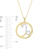 Thumbnail Image 3 of 1/10 CT. T.W. Diamond Capricorn Zodiac Sign Open Circle Pendant in Sterling Silver with 14K Gold Plate