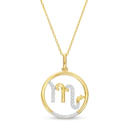 1/8 CT. T.W. Diamond Scorpio Zodiac Sign Open Circle Pendant in Sterling Silver with 14K Gold Plate