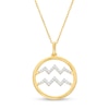 Thumbnail Image 1 of 1/8 CT. T.W. Diamond Aquarius Zodiac Sign Open Circle Pendant in Sterling Silver with 14K Gold Plate