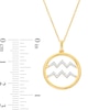 Thumbnail Image 3 of 1/8 CT. T.W. Diamond Aquarius Zodiac Sign Open Circle Pendant in Sterling Silver with 14K Gold Plate