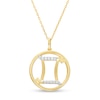 Thumbnail Image 0 of 1/15 CT. T.W. Diamond Gemini Zodiac Sign Open Circle Pendant in Sterling Silver with 14K Gold Plate