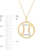 Thumbnail Image 2 of 1/15 CT. T.W. Diamond Gemini Zodiac Sign Open Circle Pendant in Sterling Silver with 14K Gold Plate