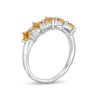 Thumbnail Image 3 of 3.0mm Princess-Cut Citrine and White Lab-Created Sapphire Five Stone Band in Sterling Silver