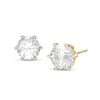 Thumbnail Image 0 of 6.5mm White Lab-Created Sapphire Solitaire Stud Earrings in 10K Gold