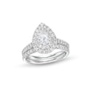 Thumbnail Image 1 of 1-1/2 CT. T.W. Pear-Shaped Diamond Frame Bridal Set in 14K White Gold (I/I1)