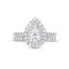 Thumbnail Image 4 of 1-1/2 CT. T.W. Pear-Shaped Diamond Frame Bridal Set in 14K White Gold (I/I1)