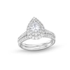 Thumbnail Image 1 of 1 CT. T.W. Pear-Shaped Diamond Frame Bridal Set in 14K White Gold (I/I1)