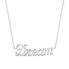 Thumbnail Image 1 of Enchanted Disney Ariel 1/10 CT. T.W. Diamond Cursive &quot;Dream&quot; Necklace in Sterling Silver