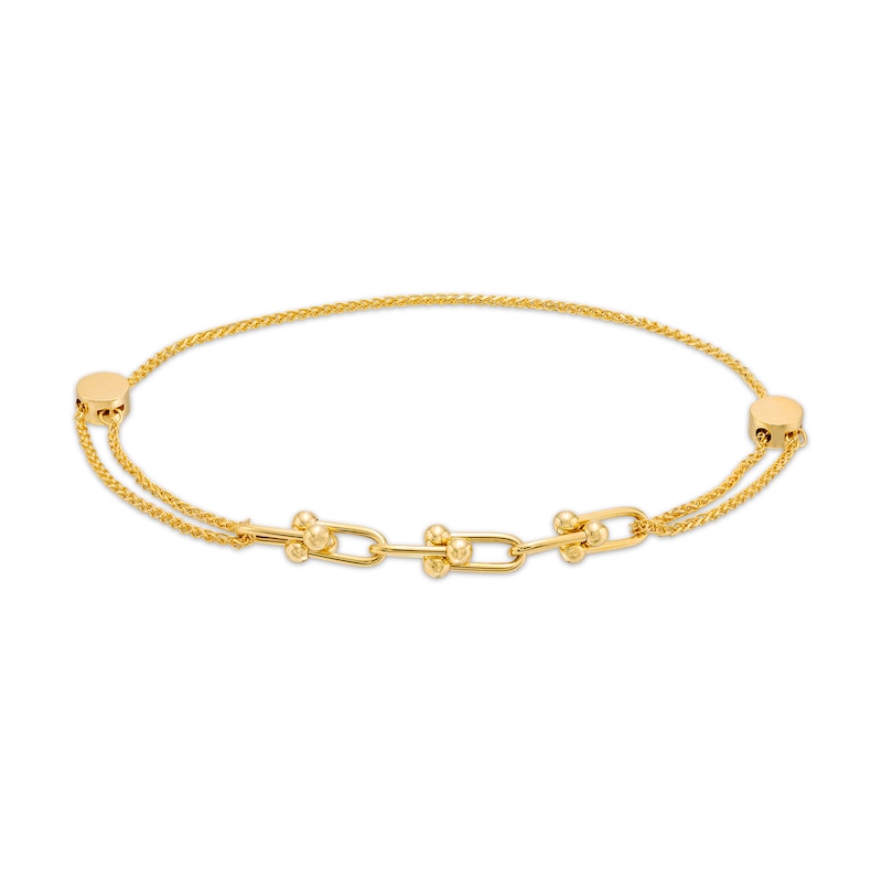 Link Bolo Bracelet in 10K Gold – 9"