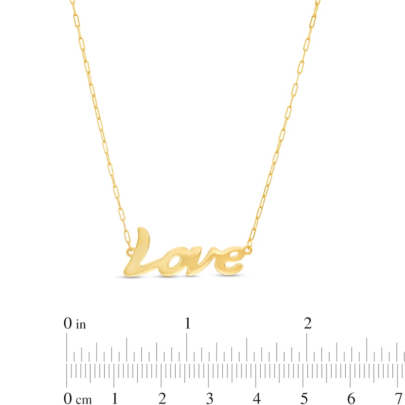 "Love" Script Necklace in 10K Gold