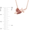 Thumbnail Image 3 of Enchanted Disney Villains Evil Queen Garnet and Diamond Accent Sword through Heart Necklace in 10K Rose Gold