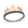 Thumbnail Image 0 of Enchanted Disney Villains Maleficent 1/6 CT. T.W. Black Diamond Flame Ring in Sterling Silver and 10K Rose Gold