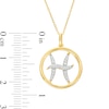 Thumbnail Image 3 of 1/8 CT. T.W. Diamond Pisces Zodiac Sign Outline Pendant in Sterling Silver with 14K Gold Plate