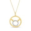 Thumbnail Image 1 of 1/6 CT. T.W. Diamond Taurus Zodiac Sign Open Circle Pendant in Sterling Silver with 14K Gold Plate