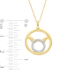 Thumbnail Image 3 of 1/6 CT. T.W. Diamond Taurus Zodiac Sign Open Circle Pendant in Sterling Silver with 14K Gold Plate